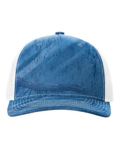 Richardson Realtree Fishing Light Blue/ White / Adjustable Richardson 112PFP Five-Panel Printed Trucker Cap