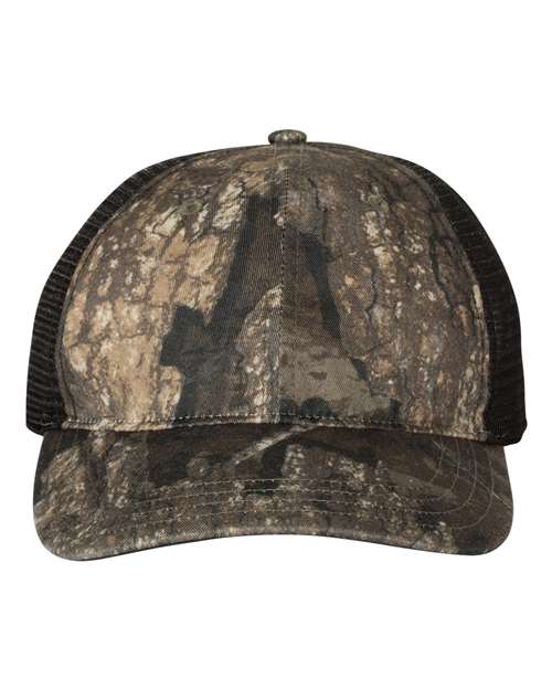 Richardson Realtree Timber/ Black / Adjustable Richardson 111P Garment Washed Printed Trucker Cap