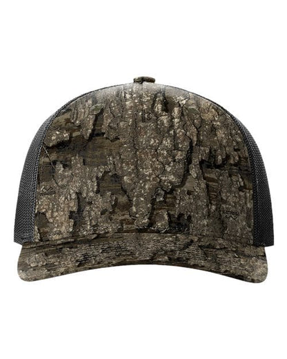 Richardson Realtree Timber/ Black / Adjustable Richardson 112PFP Five-Panel Printed Trucker Cap