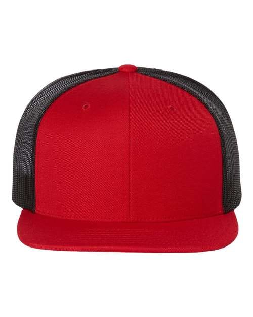 Richardson Red/ Black / Adjustable Richardson 511 Wool Blend Flat Bill Trucker Cap