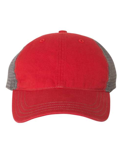Richardson Red/ Charcoal / Adjustable Richardson 111 Garment-Washed Trucker Cap