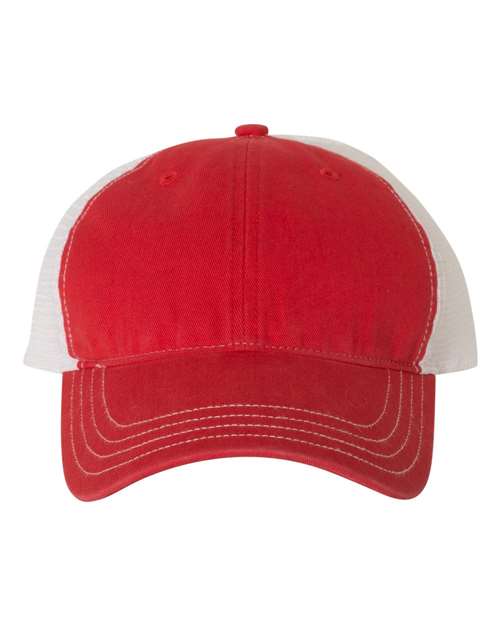 Richardson Red/ White / Adjustable Richardson 111 Garment-Washed Trucker Cap