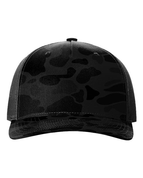 Richardson Sable Duck Camo/ Black / Adjustable Richardson 112PFP Five-Panel Printed Trucker Cap