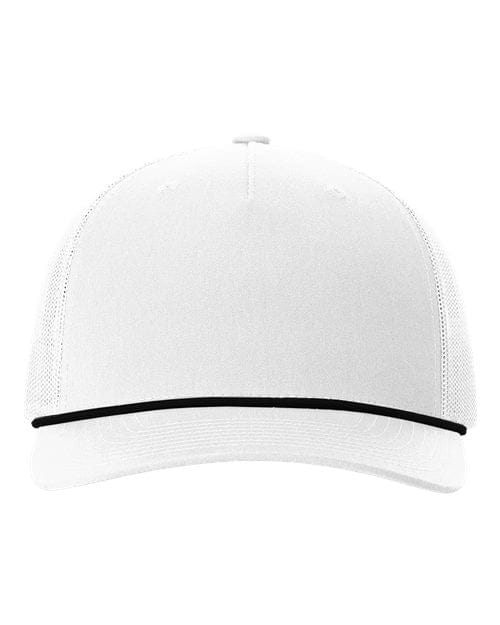 Richardson White/ Black / Adjustable Richardson 112 FPR Five-Panel Trucker with Rope Cap