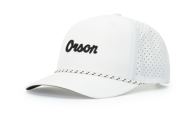 Richardson White/White-Black Richardson 355 Laser Perf Performance Rope Cap