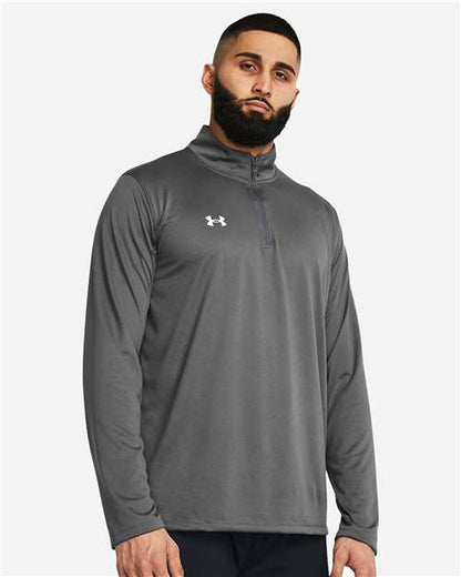 Under Armour Castlerock/ White / S Men's Team Tech™ Quarter-Zip Pullover