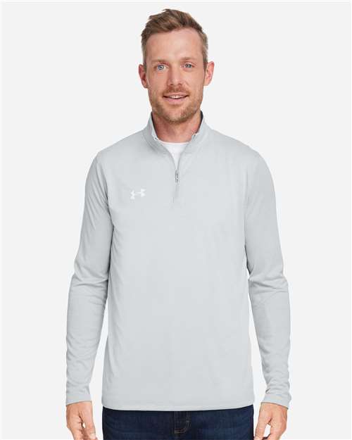 Under Armour Mod Grey Light Heather/ White / S Men's Team Tech™ Quarter-Zip Pullover
