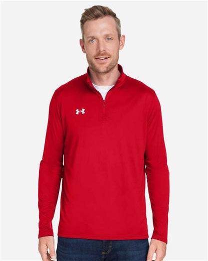 Under Armour Red/ White / S Men's Team Tech™ Quarter-Zip Pullover