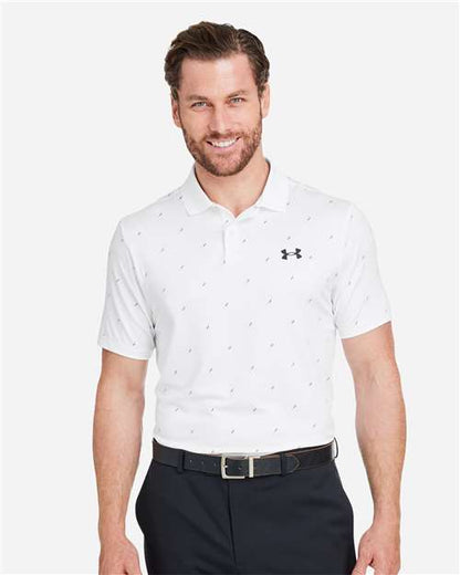 Under Armour White/ Black / S Under Amour Men's 3.0 Printed Performance Polo