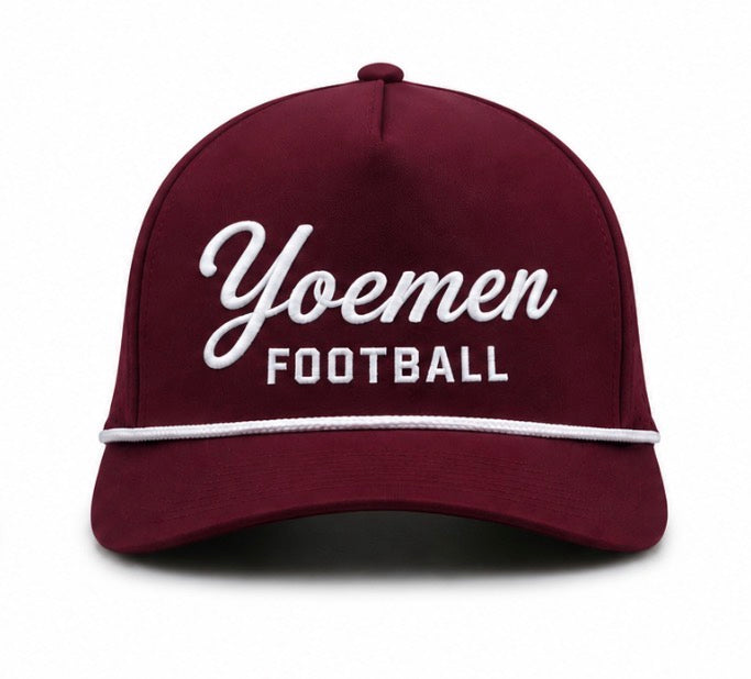 Maroon / White Cameron Yoemen Football rope hat