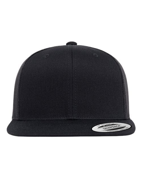 YP Classics Black / Adjustable Retro High Profile Trucker Cap
