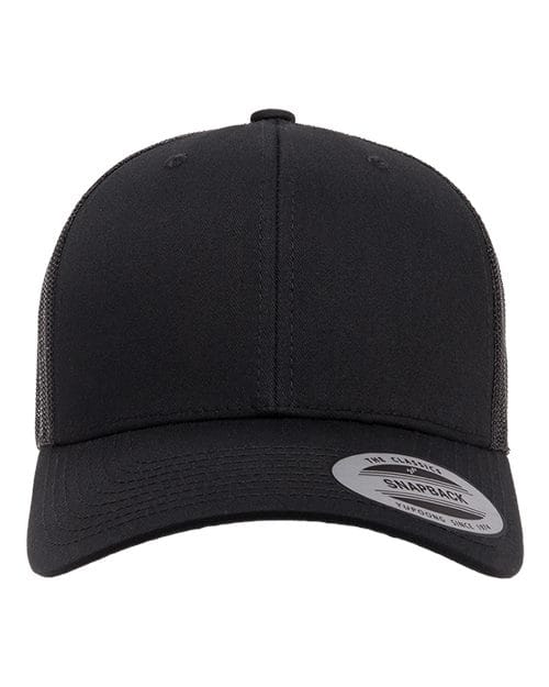 YP Classics Black / Adjustable Retro Trucker Cap