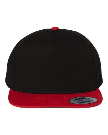 YP Classics Black/ Red / Adjustable Five-Panel Cotton Twill Snapback Cap