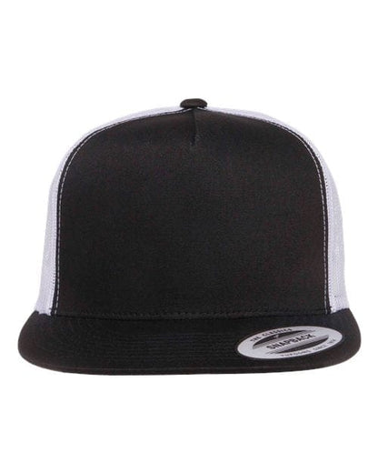 YP Classics Black/ White / Adjustable Five-Panel Classic Trucker Cap