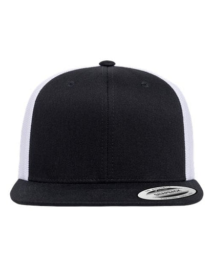 YP Classics Black/ White / Adjustable Retro High Profile Trucker Cap