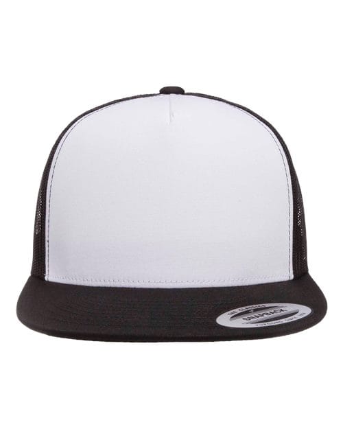 YP Classics Black/ White/ Black / Adjustable Five-Panel Classic Trucker Cap
