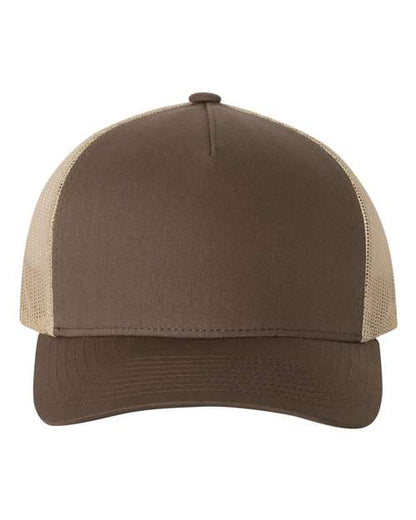 YP Classics Brown/ Khaki / Adjustable Five-Panel Retro Trucker Cap
