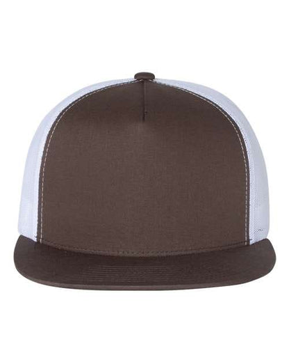 YP Classics Brown/ White / Adjustable Five-Panel Classic Trucker Cap