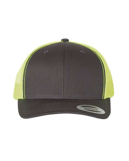 YP Classics Charcoal/ Neon Green / Adjustable Retro Trucker Cap