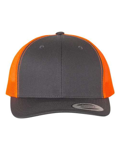 YP Classics Charcoal/ Neon Orange / Adjustable Retro Trucker Cap