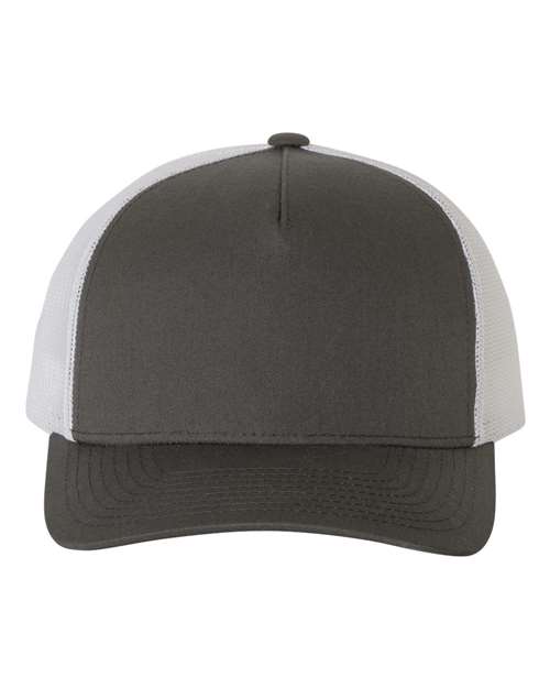 YP Classics Charcoal/ White / Adjustable Five-Panel Retro Trucker Cap