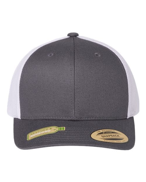 YP Classics Charcoal/ White / Adjustable Sustainable Retro Trucker Cap