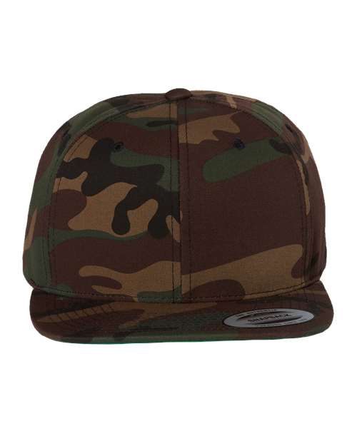 YP Classics Green Camo / Adjustable Premium Flat Bill Snapback Cap