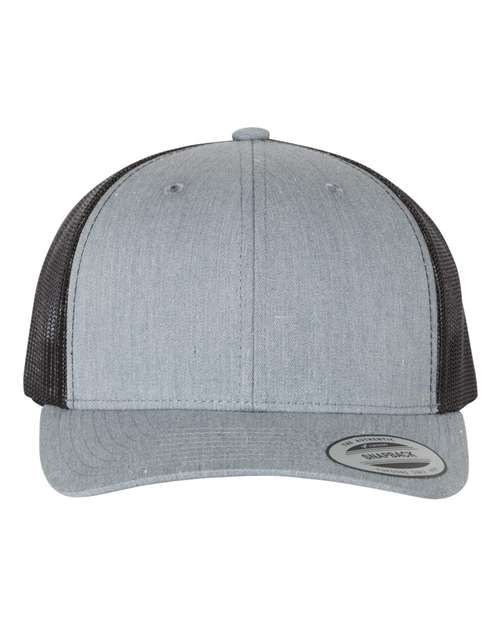YP Classics Heather Grey/ Black / Adjustable Retro Trucker Cap