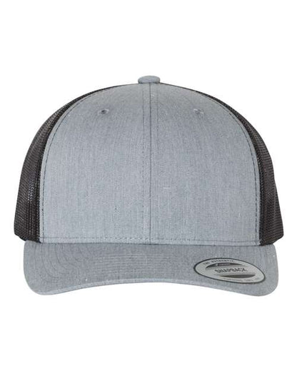 YP Classics Heather Grey/ Black / Adjustable Retro Trucker Cap