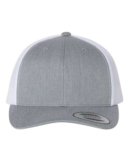 YP Classics Heather Grey/ White / Adjustable Retro Trucker Cap