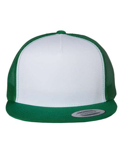 YP Classics Kelly/ White/ Kelly / Adjustable Five-Panel Classic Trucker Cap