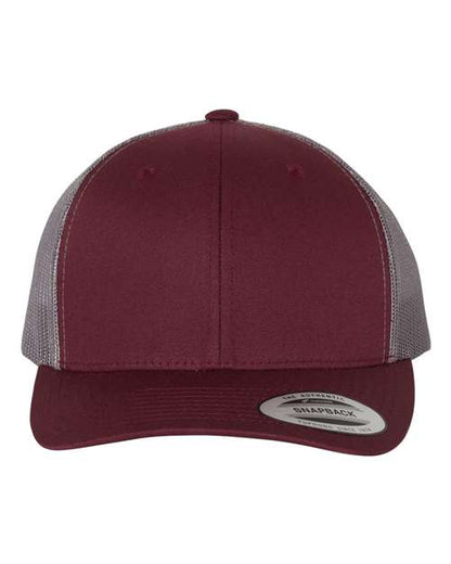 YP Classics Maroon/ Grey / Adjustable Retro Trucker Cap