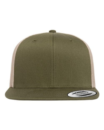 YP Classics Moss Green/ Khaki / Adjustable Retro High Profile Trucker Cap