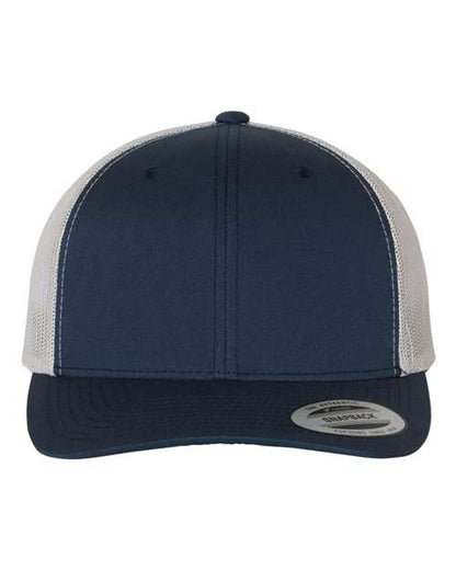YP Classics Navy/ Silver / Adjustable Retro Trucker Cap
