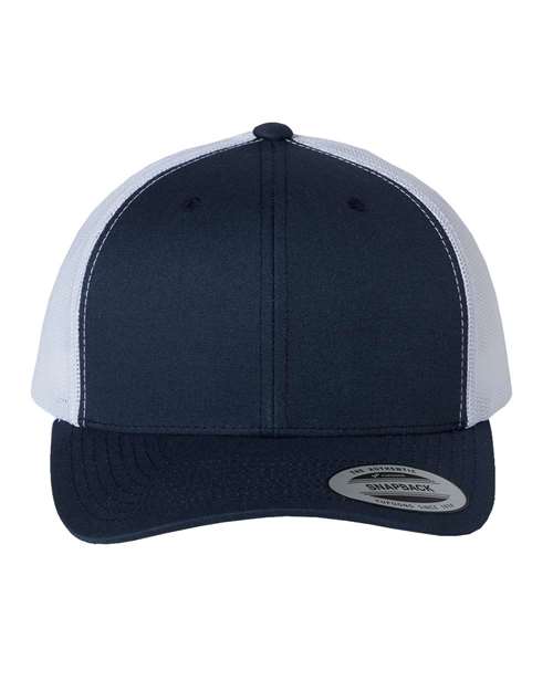 YP Classics Navy/ White / Adjustable Retro Trucker Cap