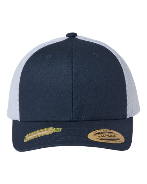 YP Classics Navy/ White / Adjustable Sustainable Retro Trucker Cap