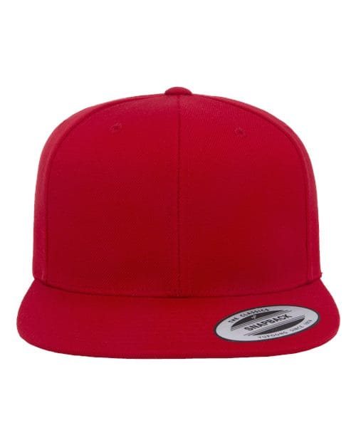 YP Classics Red / Adjustable Premium Flat Bill Snapback Cap