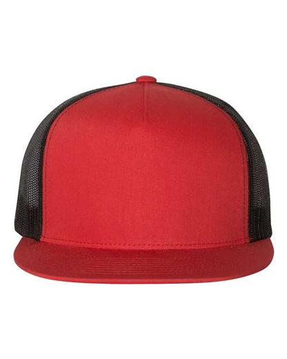 YP Classics Red/ Black / Adjustable Five-Panel Classic Trucker Cap