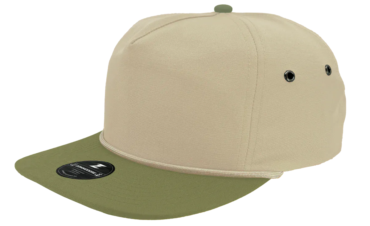 Zapped Headwear Tan - Loden bill - tan rope Zapped Commodore